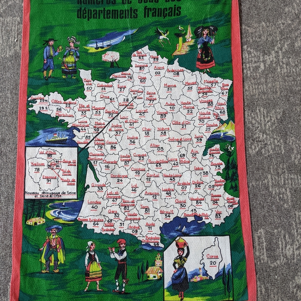 Vintage Vony France teatowel
